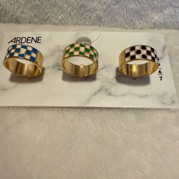 3 pkg Checkered Rings - Picture 2 of 3